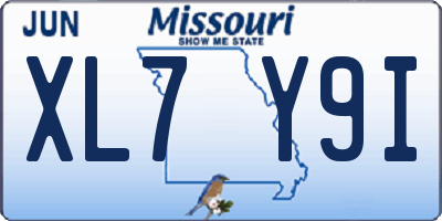 MO license plate XL7Y9I
