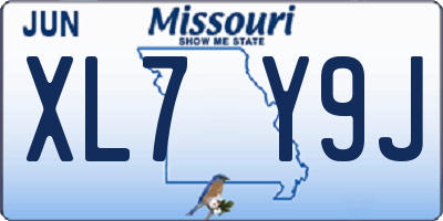 MO license plate XL7Y9J