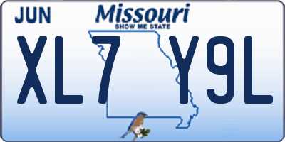 MO license plate XL7Y9L