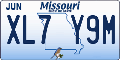 MO license plate XL7Y9M