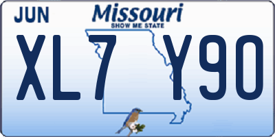 MO license plate XL7Y9O