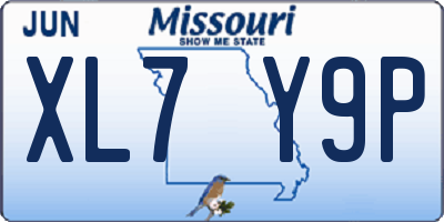 MO license plate XL7Y9P