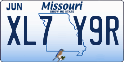 MO license plate XL7Y9R