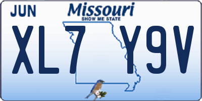MO license plate XL7Y9V