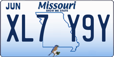 MO license plate XL7Y9Y