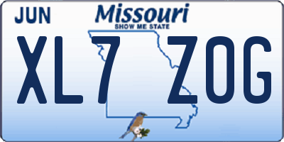 MO license plate XL7Z0G