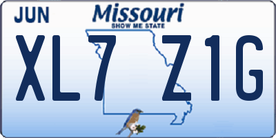 MO license plate XL7Z1G
