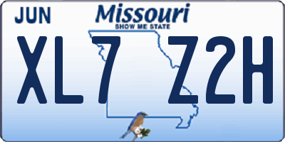 MO license plate XL7Z2H