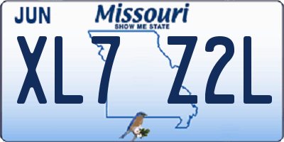 MO license plate XL7Z2L