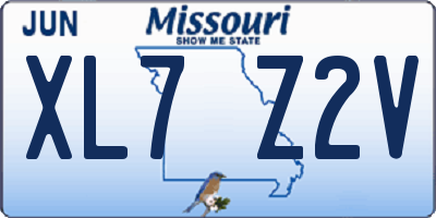 MO license plate XL7Z2V