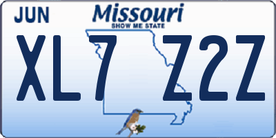 MO license plate XL7Z2Z