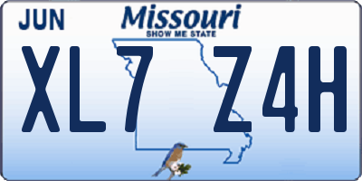 MO license plate XL7Z4H