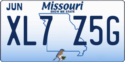 MO license plate XL7Z5G