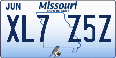 MO license plate XL7Z5Z