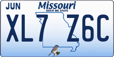 MO license plate XL7Z6C
