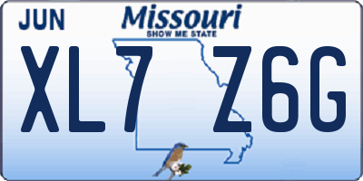 MO license plate XL7Z6G