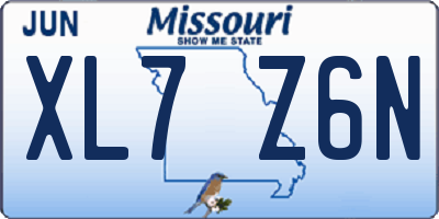 MO license plate XL7Z6N