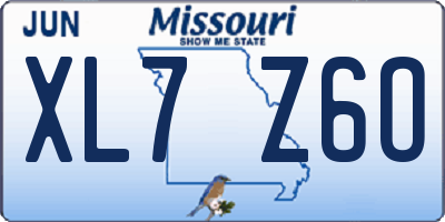 MO license plate XL7Z6O