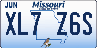 MO license plate XL7Z6S