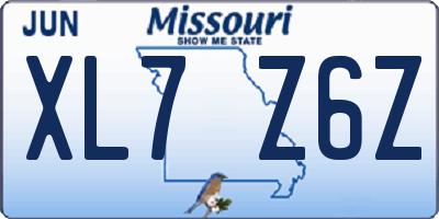 MO license plate XL7Z6Z