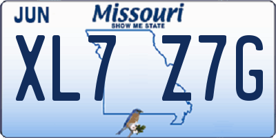 MO license plate XL7Z7G