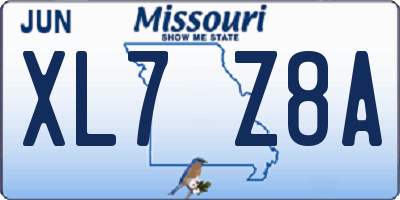 MO license plate XL7Z8A