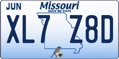MO license plate XL7Z8D