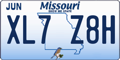 MO license plate XL7Z8H