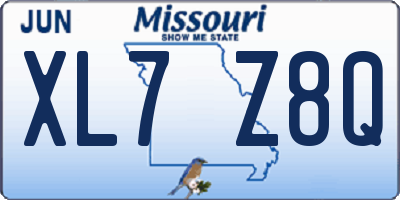 MO license plate XL7Z8Q