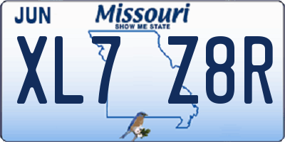 MO license plate XL7Z8R