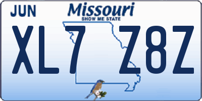 MO license plate XL7Z8Z