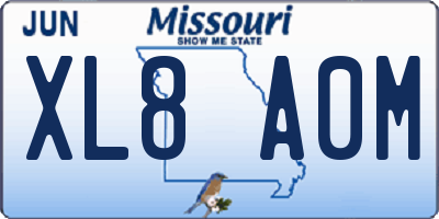 MO license plate XL8A0M