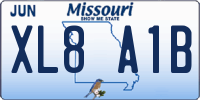 MO license plate XL8A1B