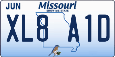 MO license plate XL8A1D
