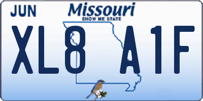 MO license plate XL8A1F