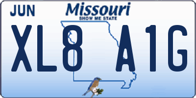 MO license plate XL8A1G