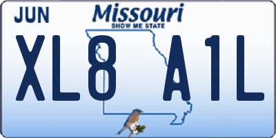 MO license plate XL8A1L