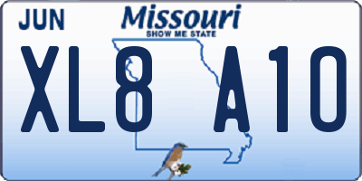 MO license plate XL8A1O