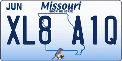 MO license plate XL8A1Q