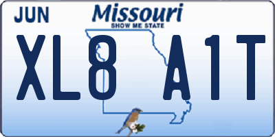 MO license plate XL8A1T