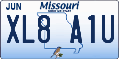 MO license plate XL8A1U