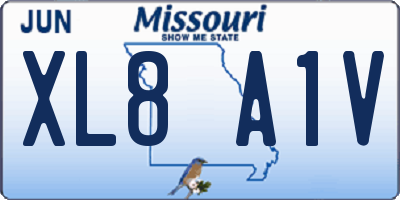 MO license plate XL8A1V