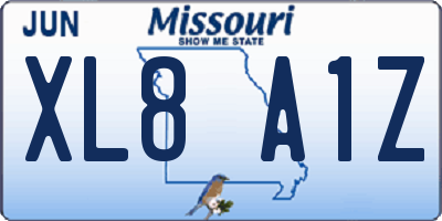 MO license plate XL8A1Z