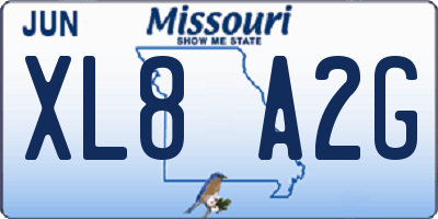 MO license plate XL8A2G