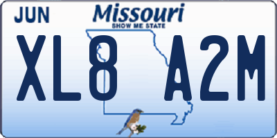 MO license plate XL8A2M