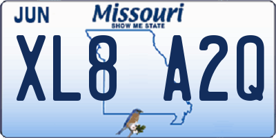 MO license plate XL8A2Q