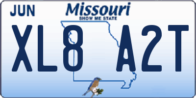MO license plate XL8A2T