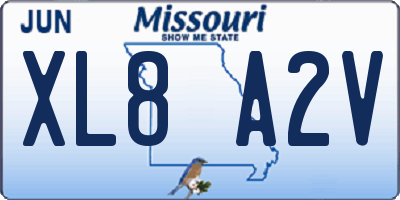 MO license plate XL8A2V