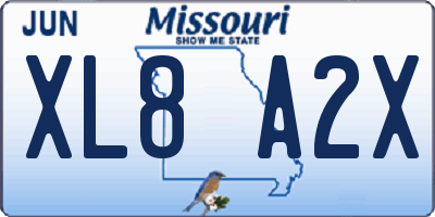 MO license plate XL8A2X