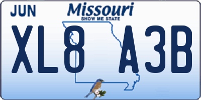 MO license plate XL8A3B